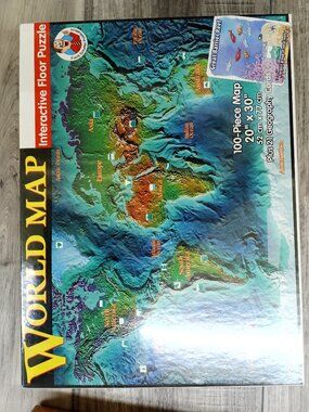 World Map Interactive Floor Puzzle 100 piece NEW 20''x30''